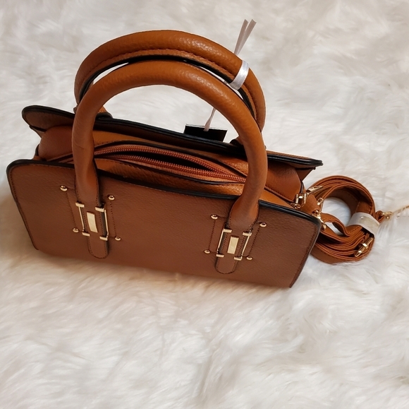 Tan Vegan Leather Bag NWT Long strap - Picture 3 of 5